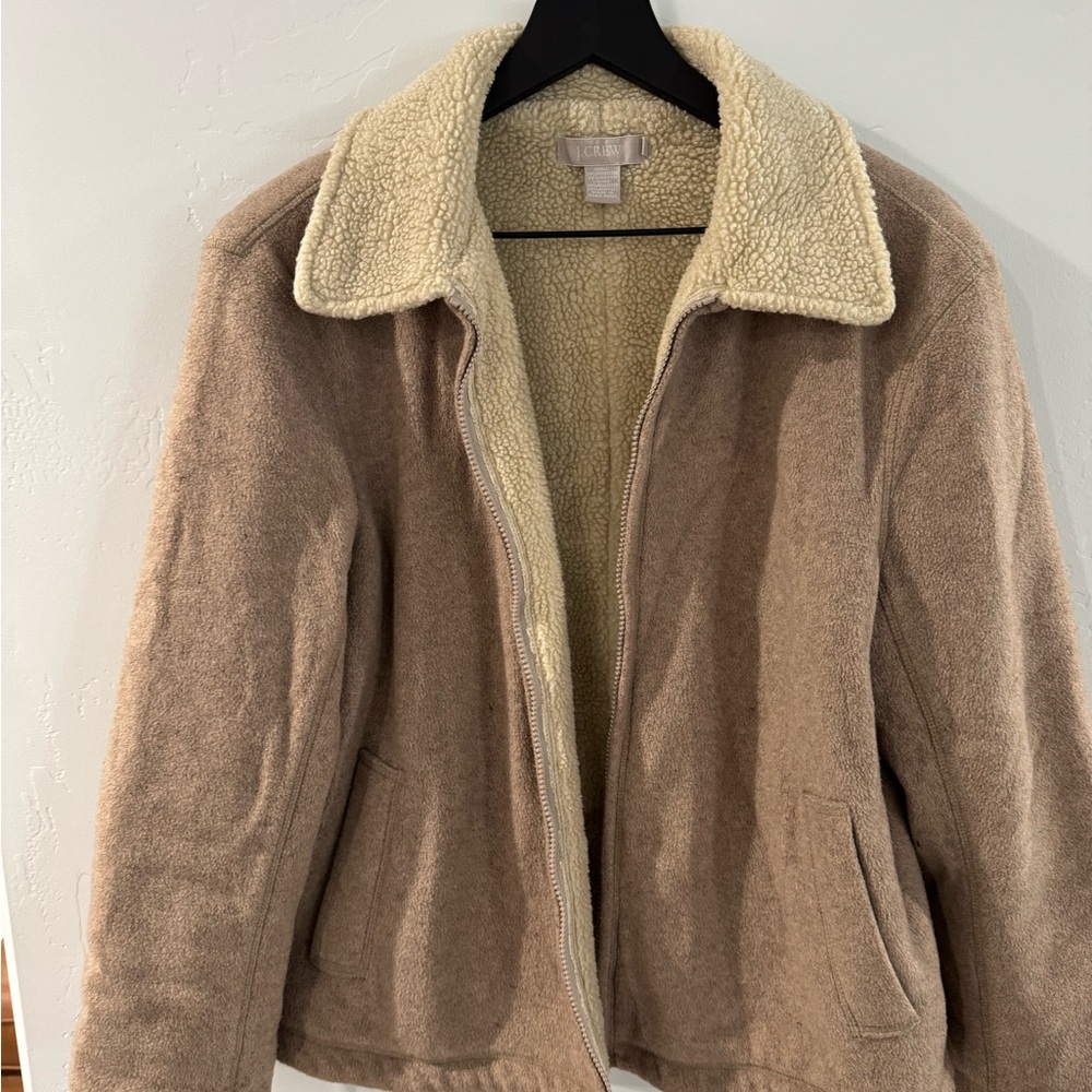 Vintage J Crew Sherpa-Lined Wool-Blend Jacket Size M